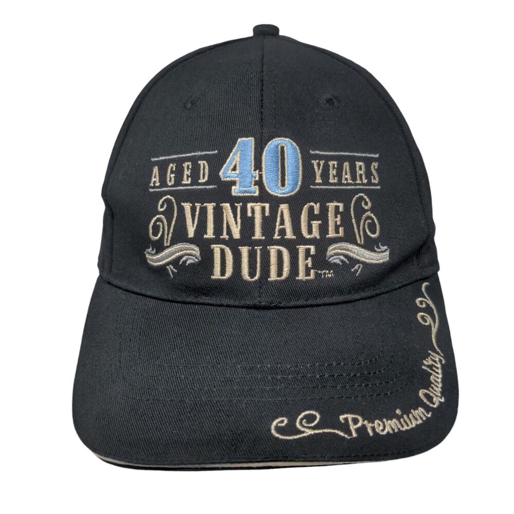 Aged 40 Years Vintage Dude Slideback Hat Black One Size Adjustable Laid Back